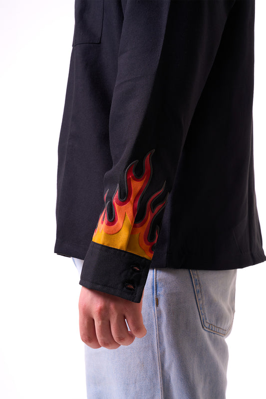 Tapasya Flame Stripe Shirt (Black)