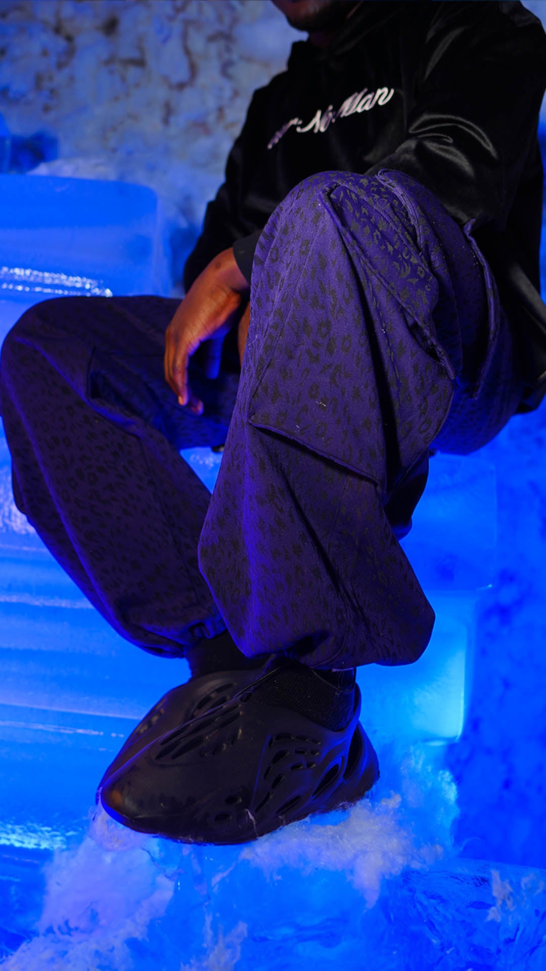 Jacquard Purple Parachute Pants