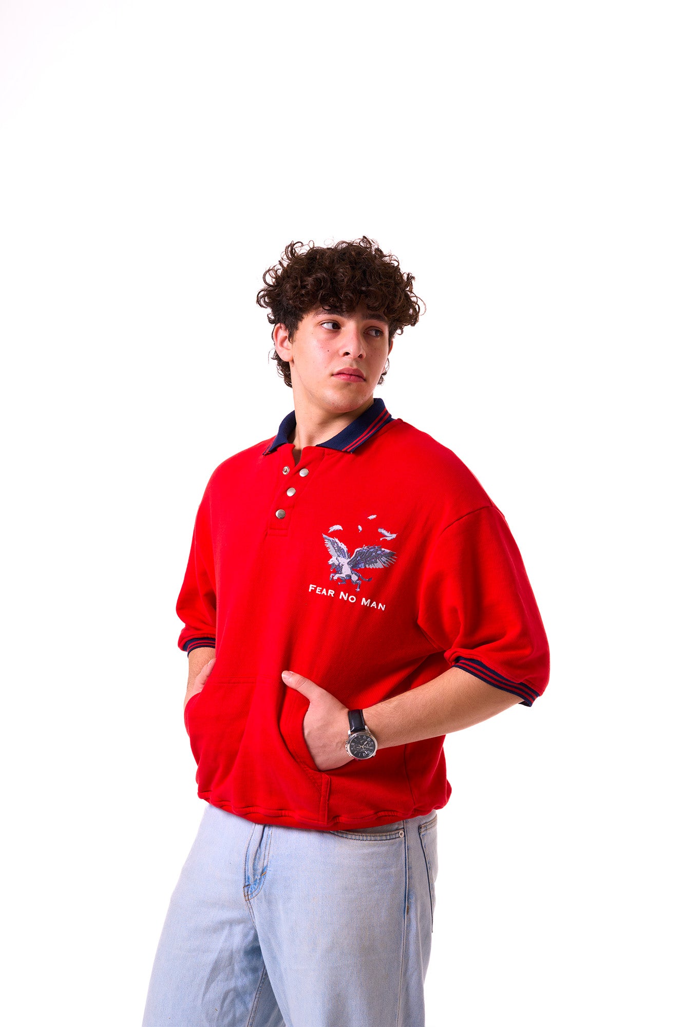 In The Air OverSized Polo Tee (Red)