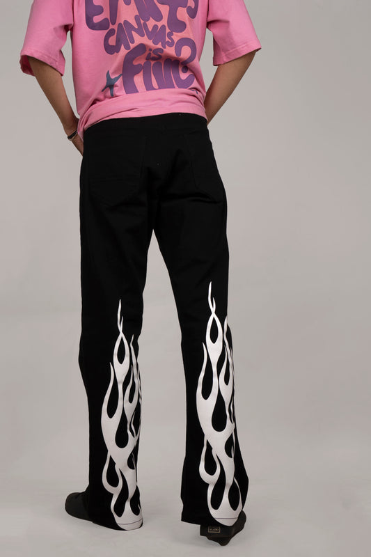 Black and White Devil Bootcut denims