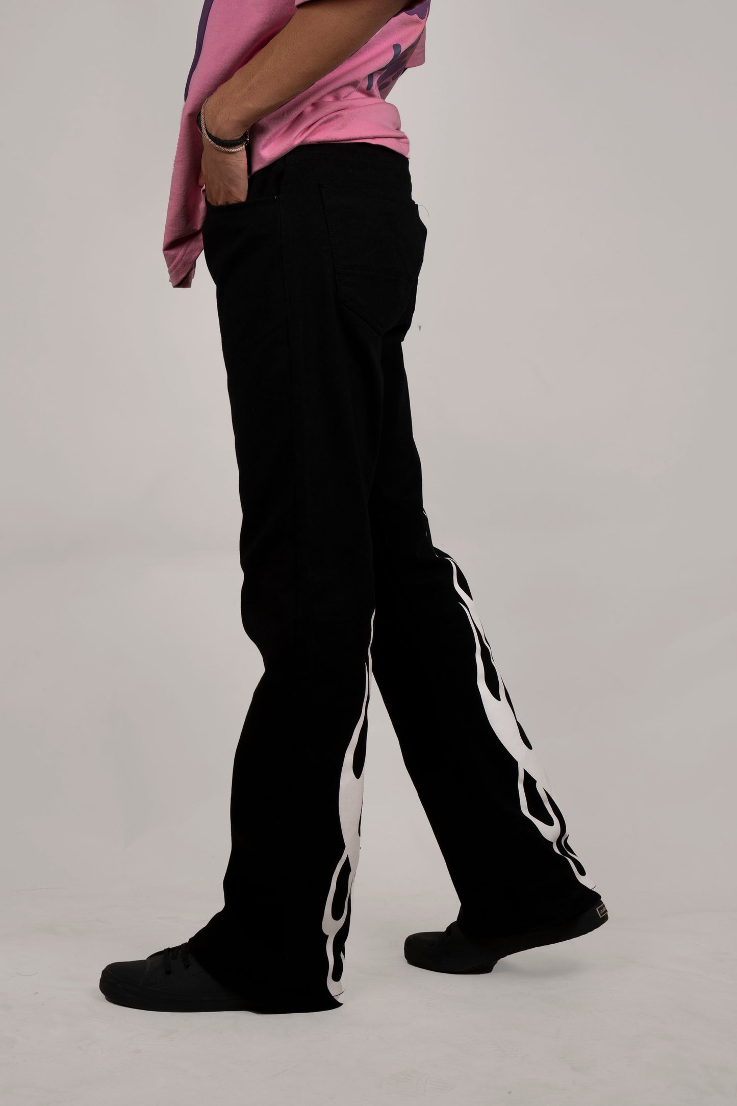 Black and White Devil Bootcut denims