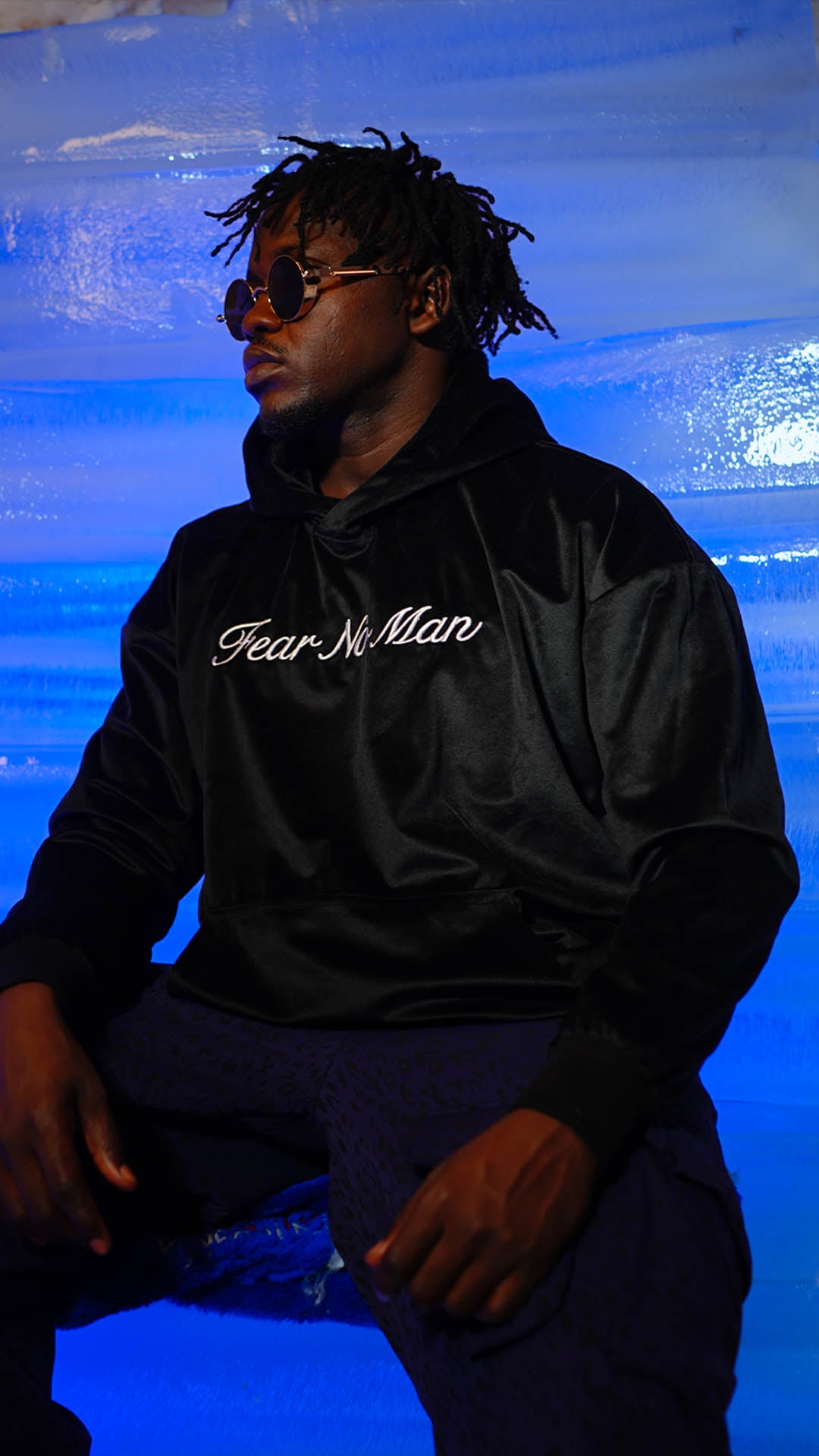 Black Velvet Hoodie Fear No Man