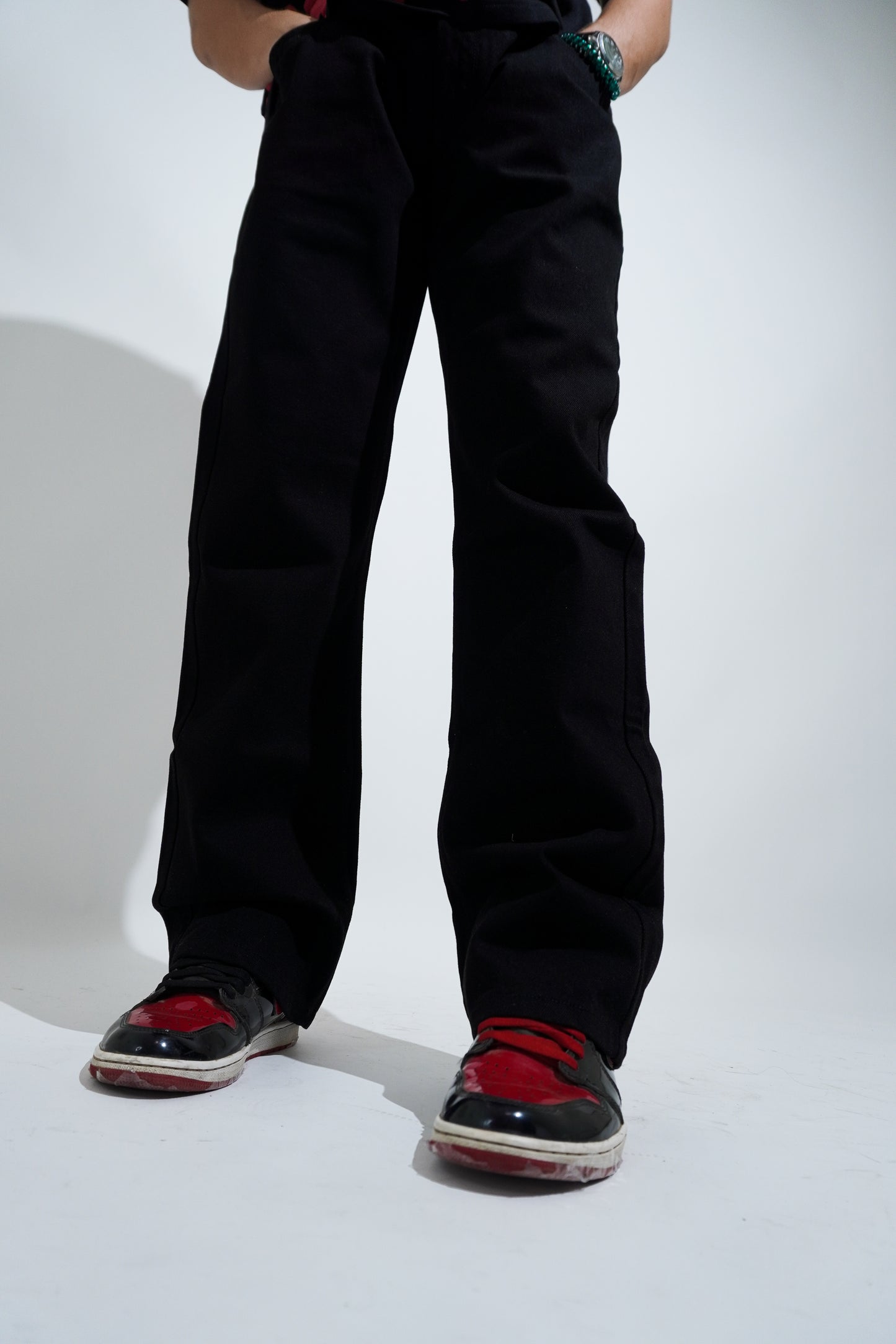 Black and Red Devil Bootcut denim