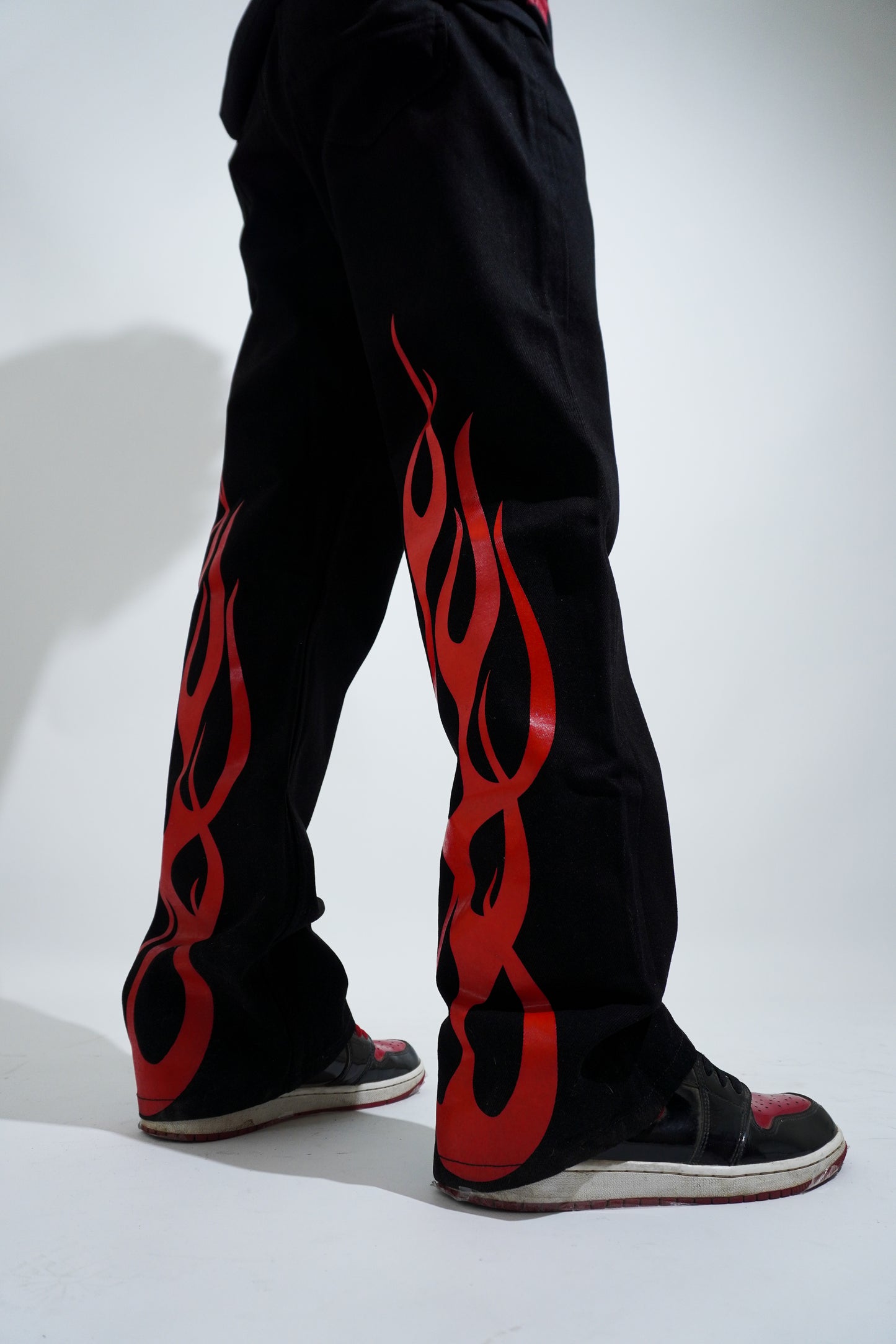 Black and Red Devil Bootcut denim