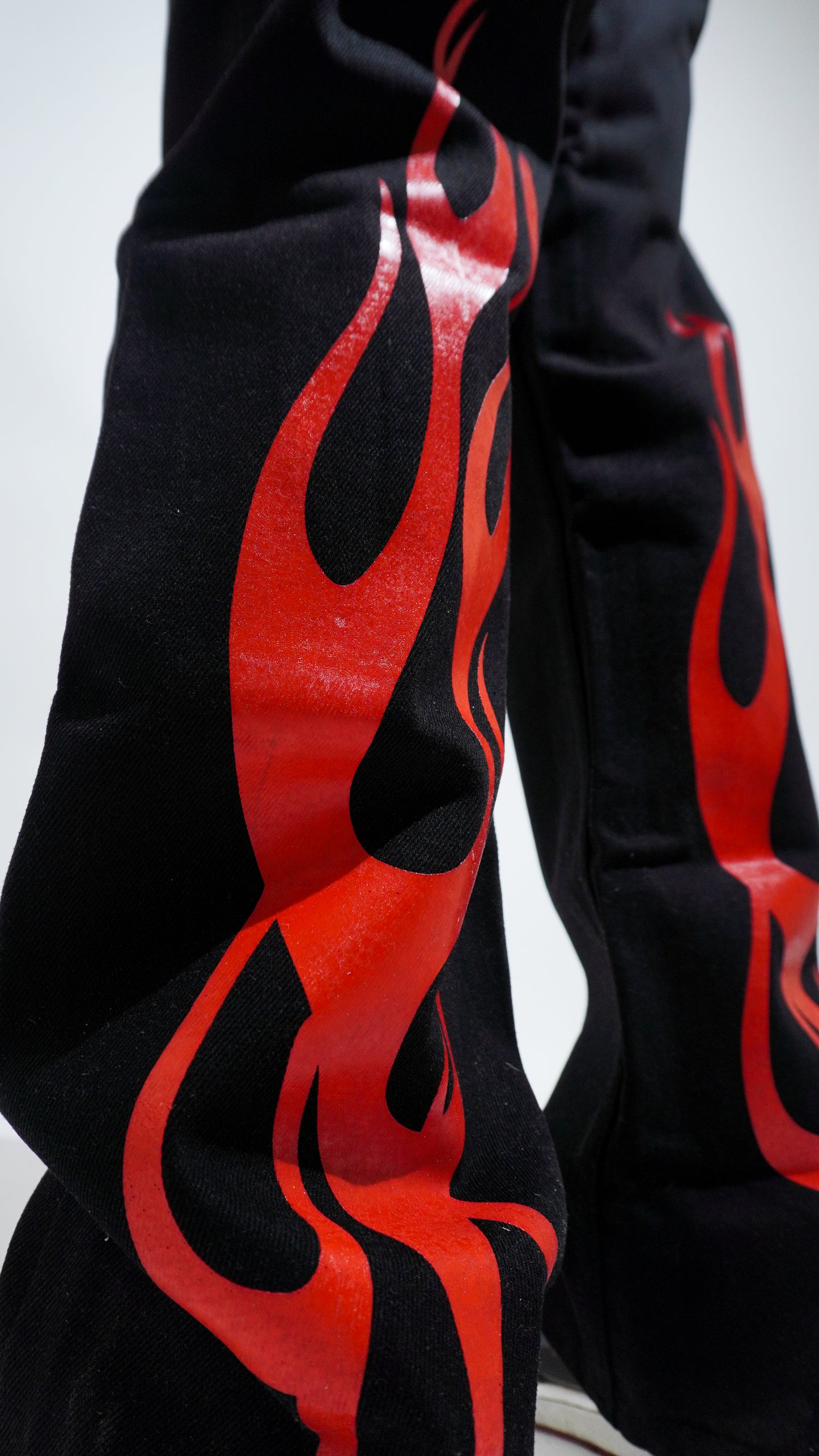 Black and Red Devil Bootcut denim