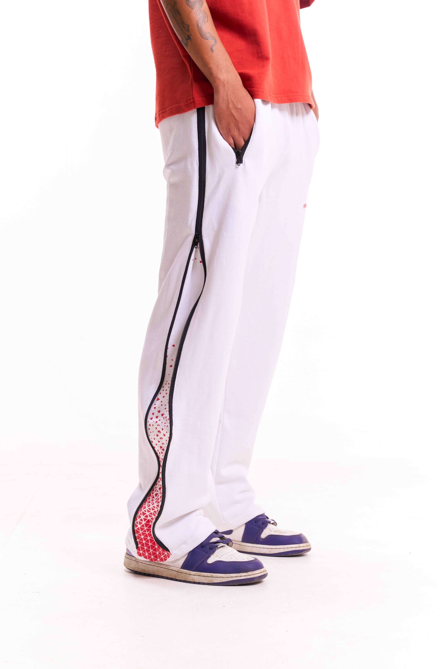 White Horizon Track Pants