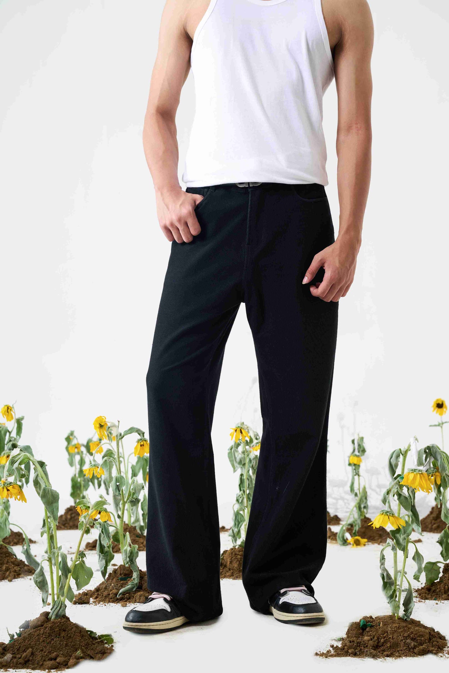 Coal Black Corduroy Pants