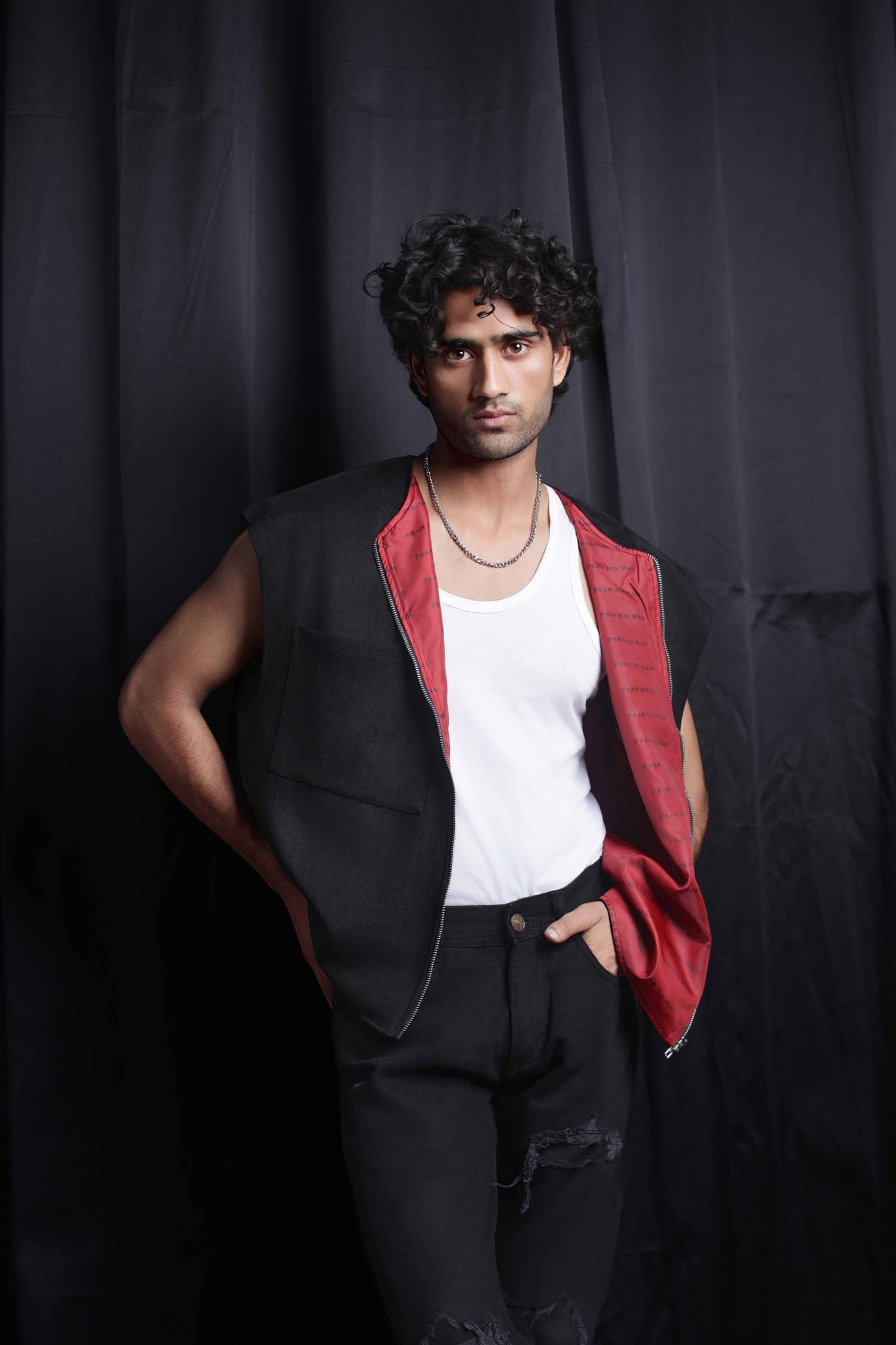 Suede Half-Sleeve Jacket