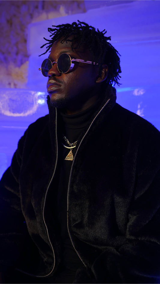 Black Fear No Man Faux Fur Jacket