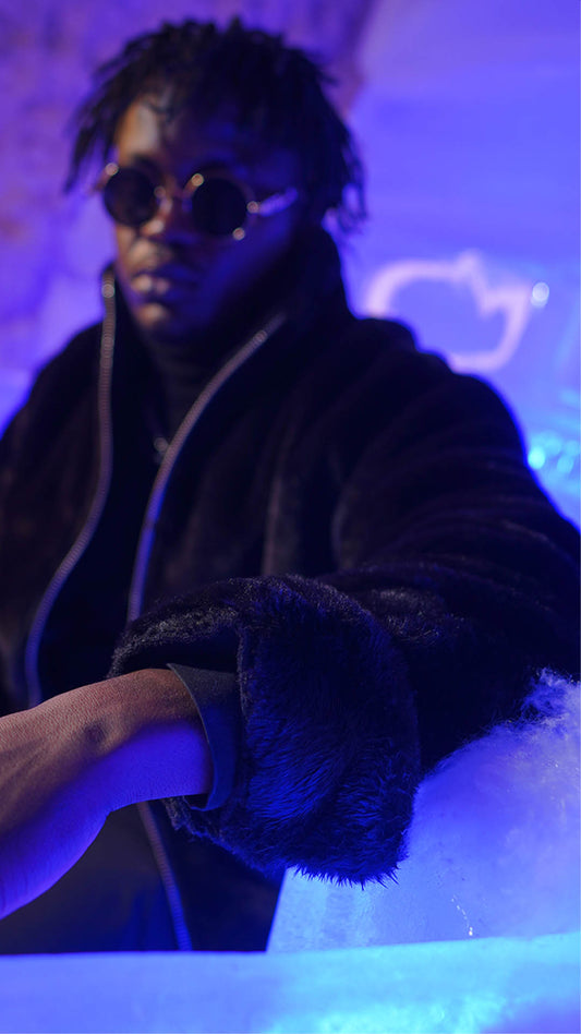 Black Fear No Man Faux Fur Jacket