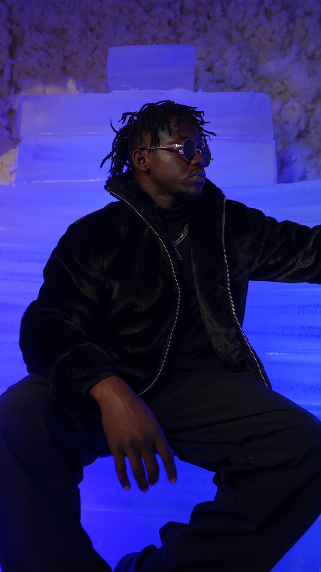Black Fear No Man Faux Fur Jacket
