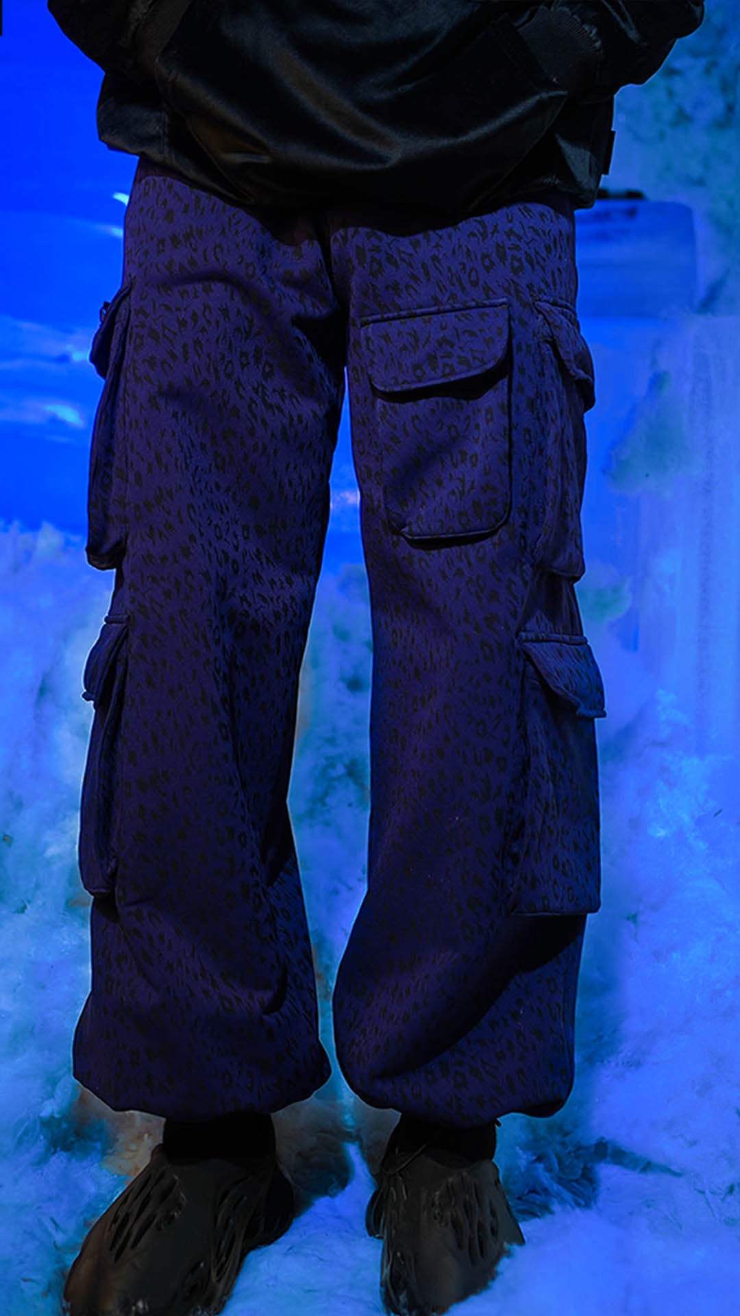 Jacquard Purple Parachute Pants