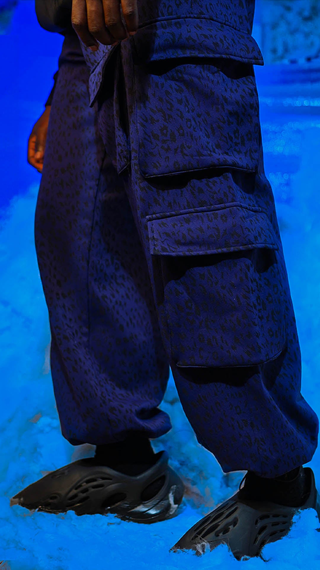 Jacquard Purple Parachute Pants