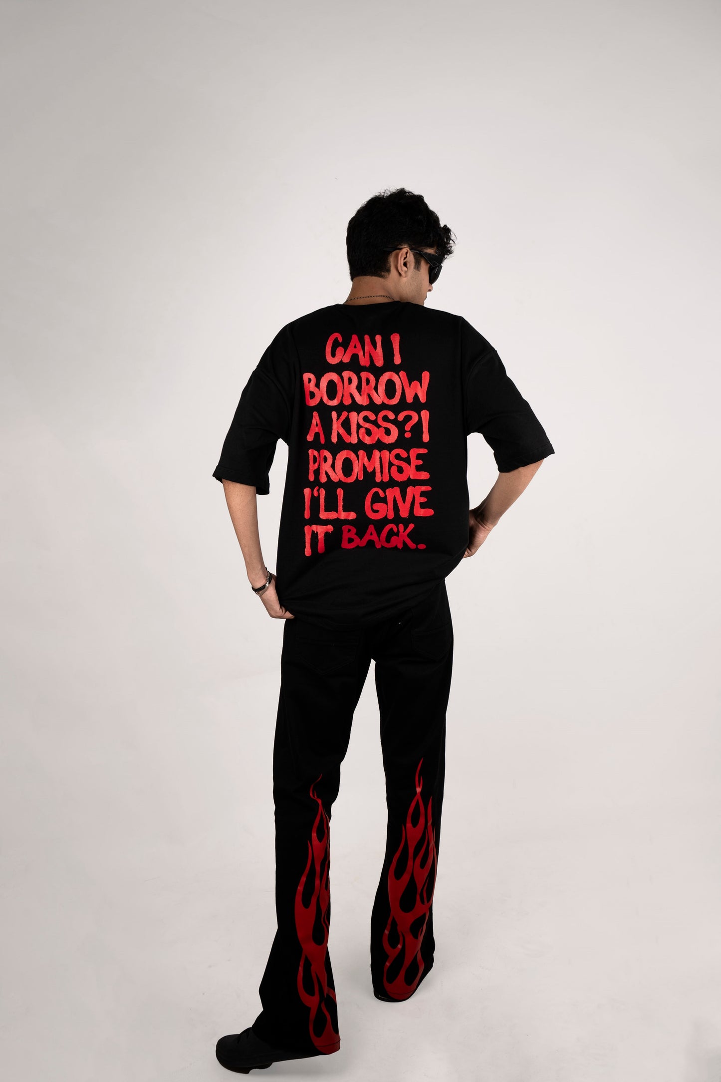 Black and Red Devil Bootcut denim