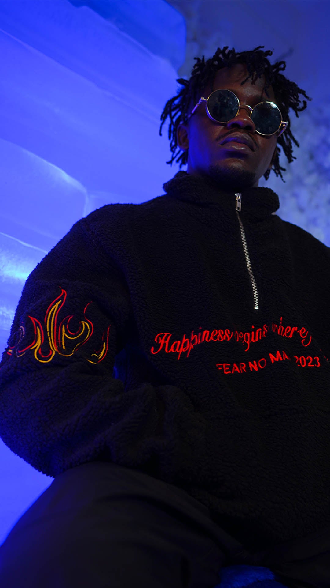 Fear No Man Black Sherpa Pullover