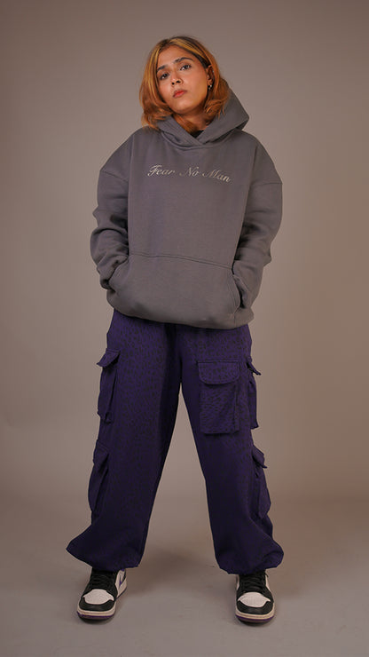 Jacquard Purple Parachute Pants