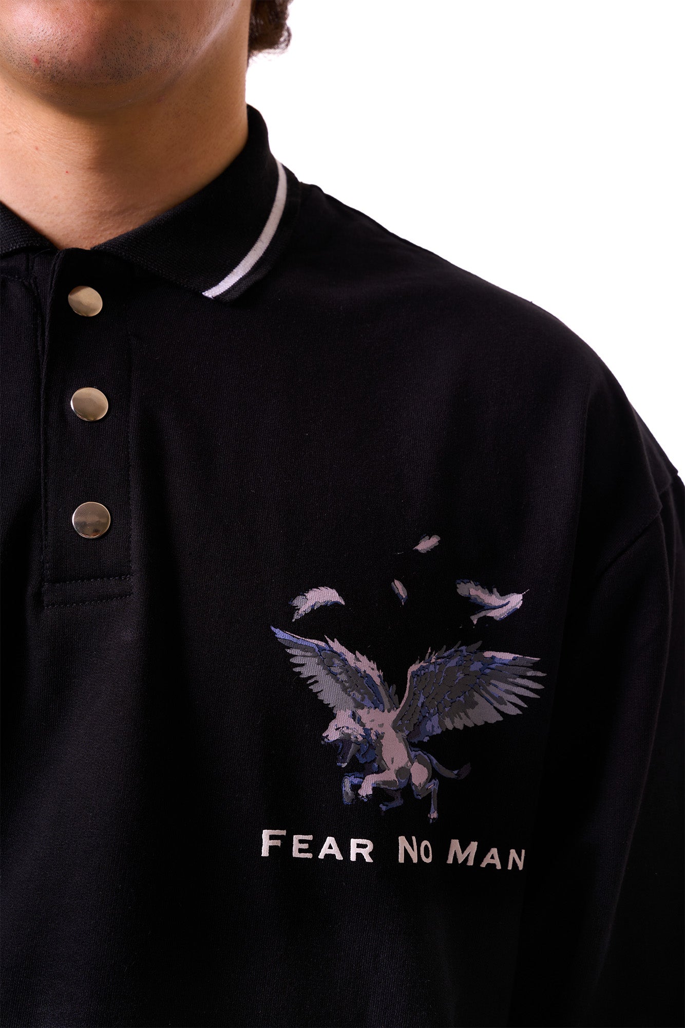 In The Air OverSized Polo Tee (Black)