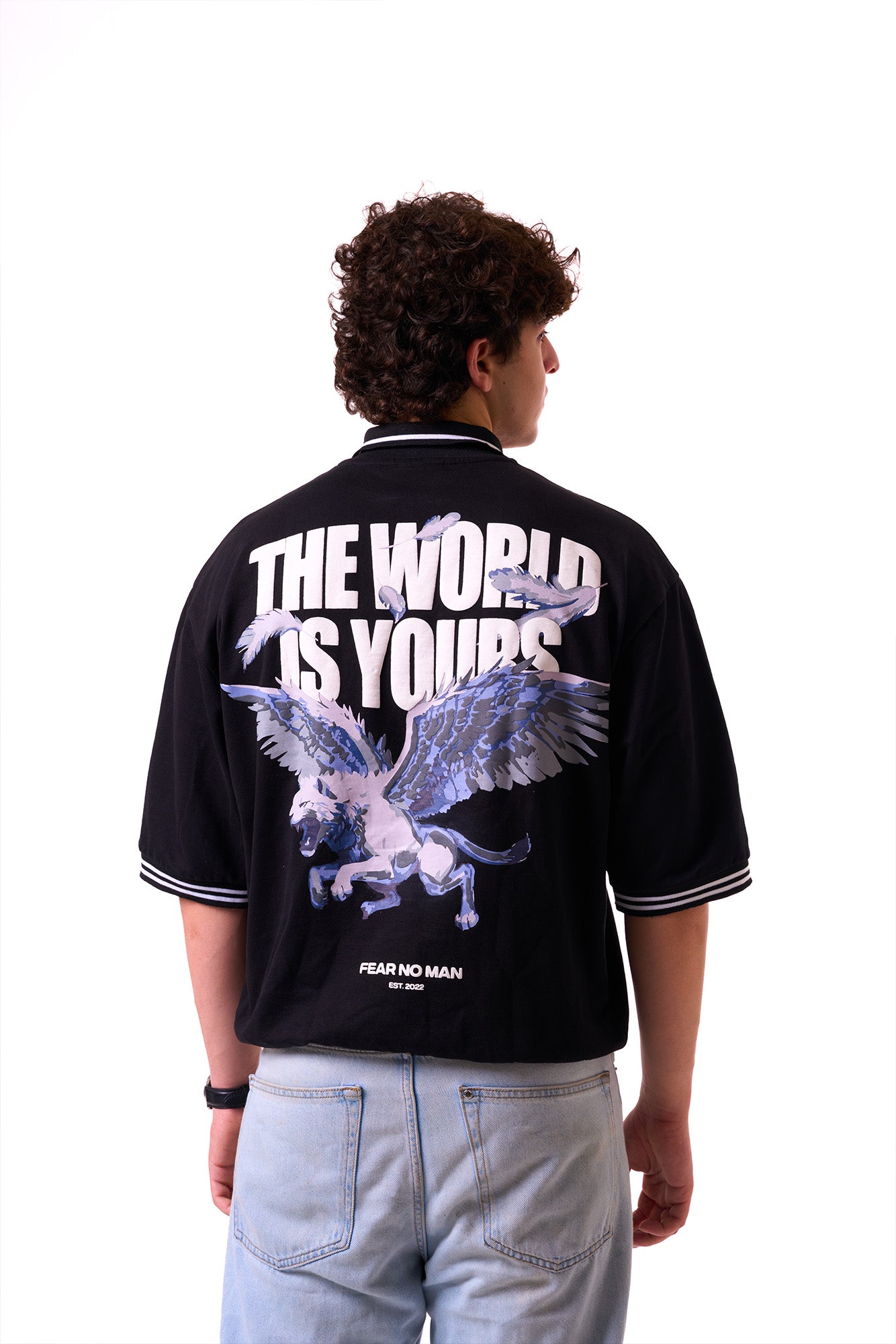 In The Air OverSized Polo Tee (Black)