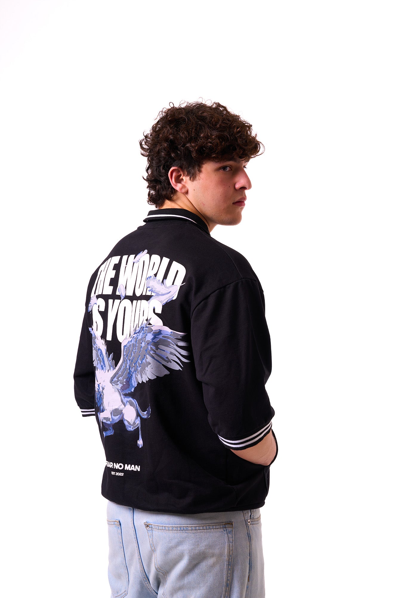 In The Air OverSized Polo Tee (Black)
