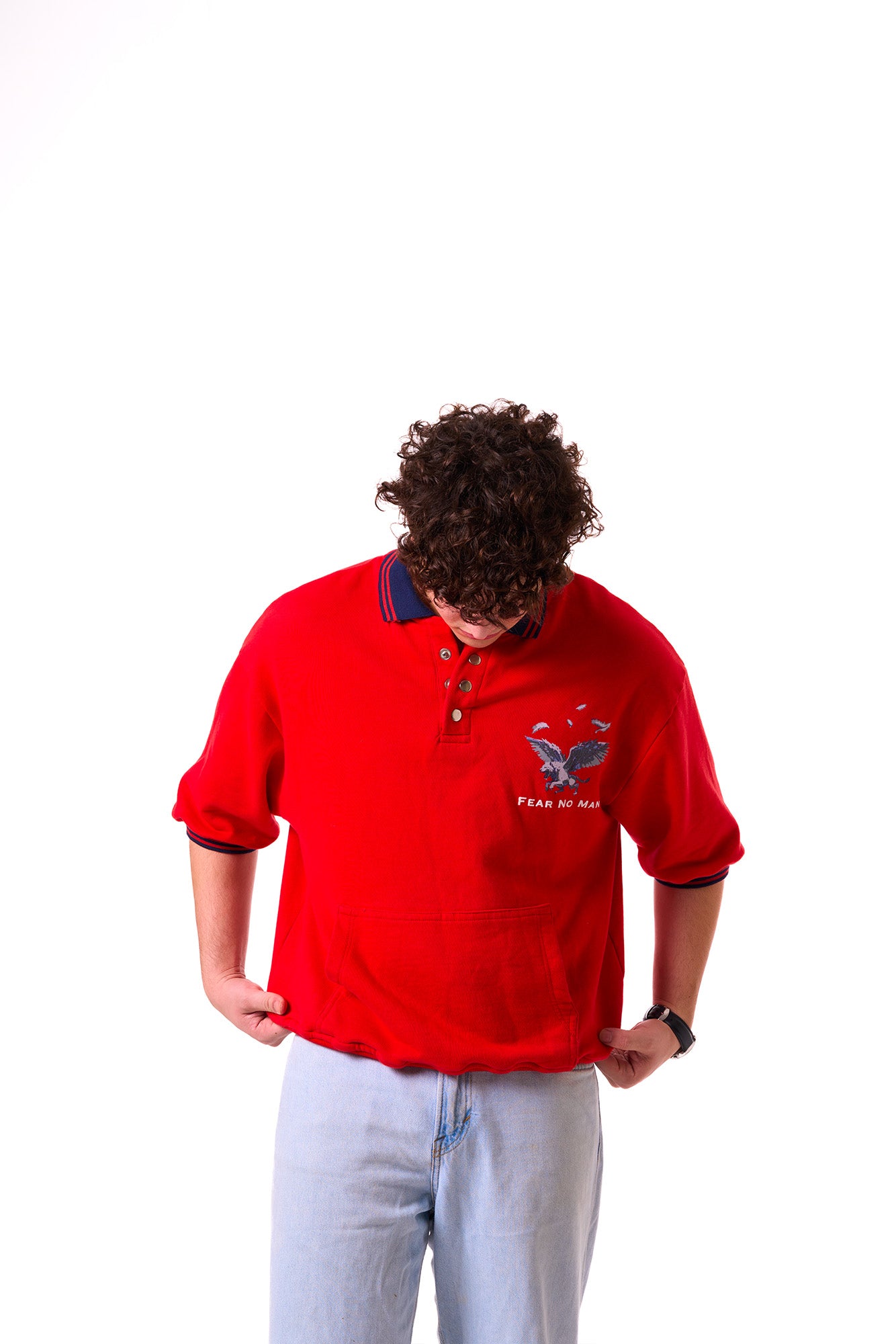 In The Air OverSized Polo Tee (Red)
