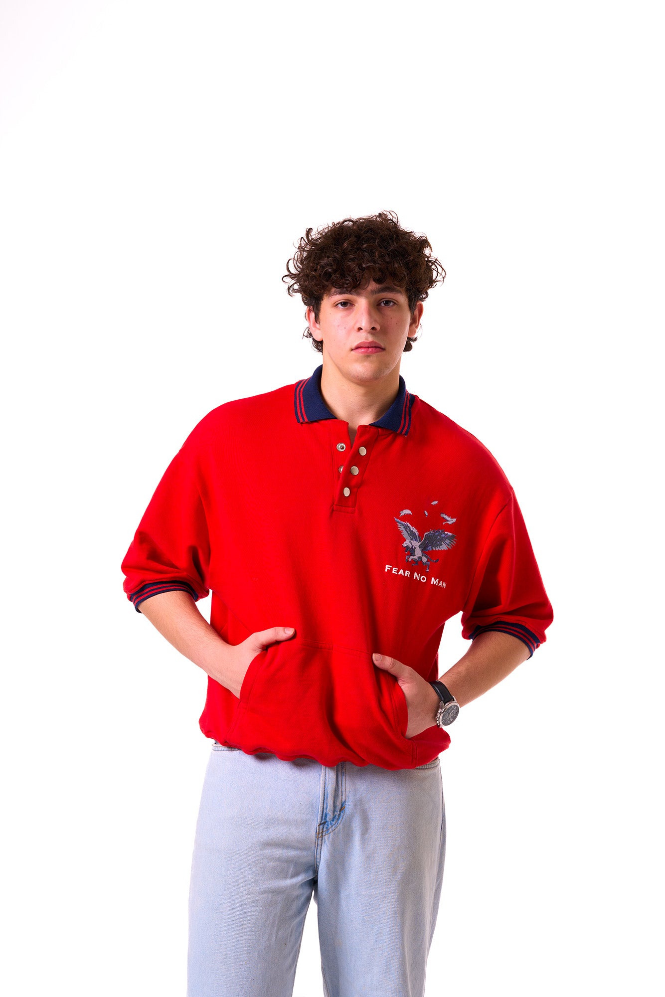 In The Air OverSized Polo Tee (Red)