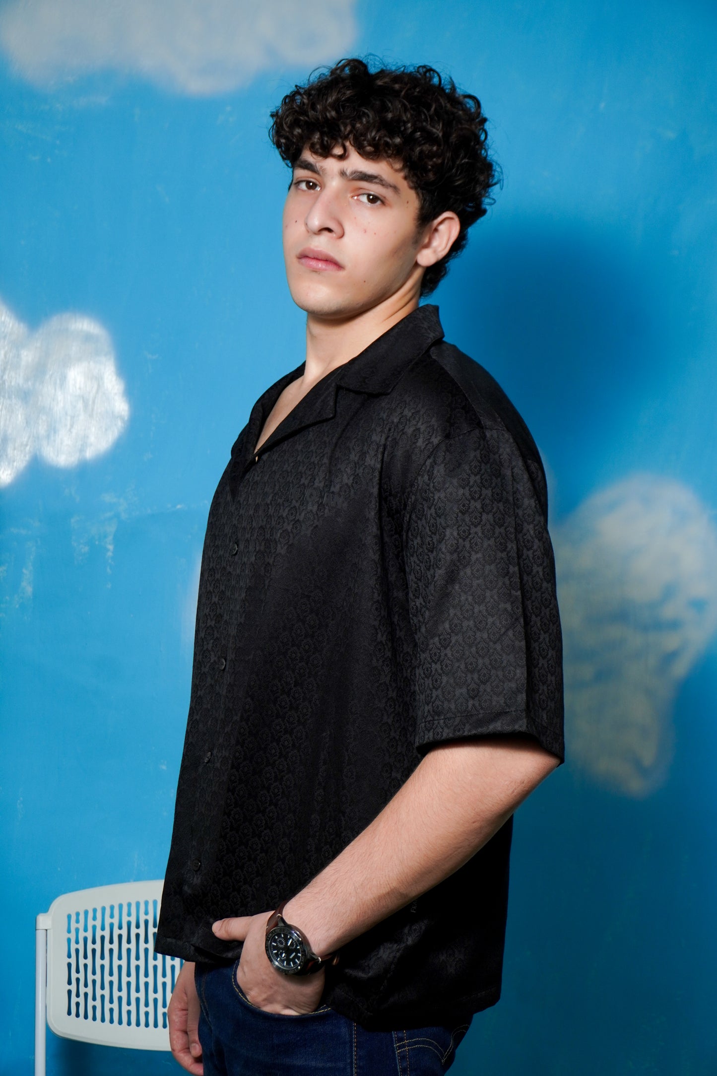 Black Textured Shirt