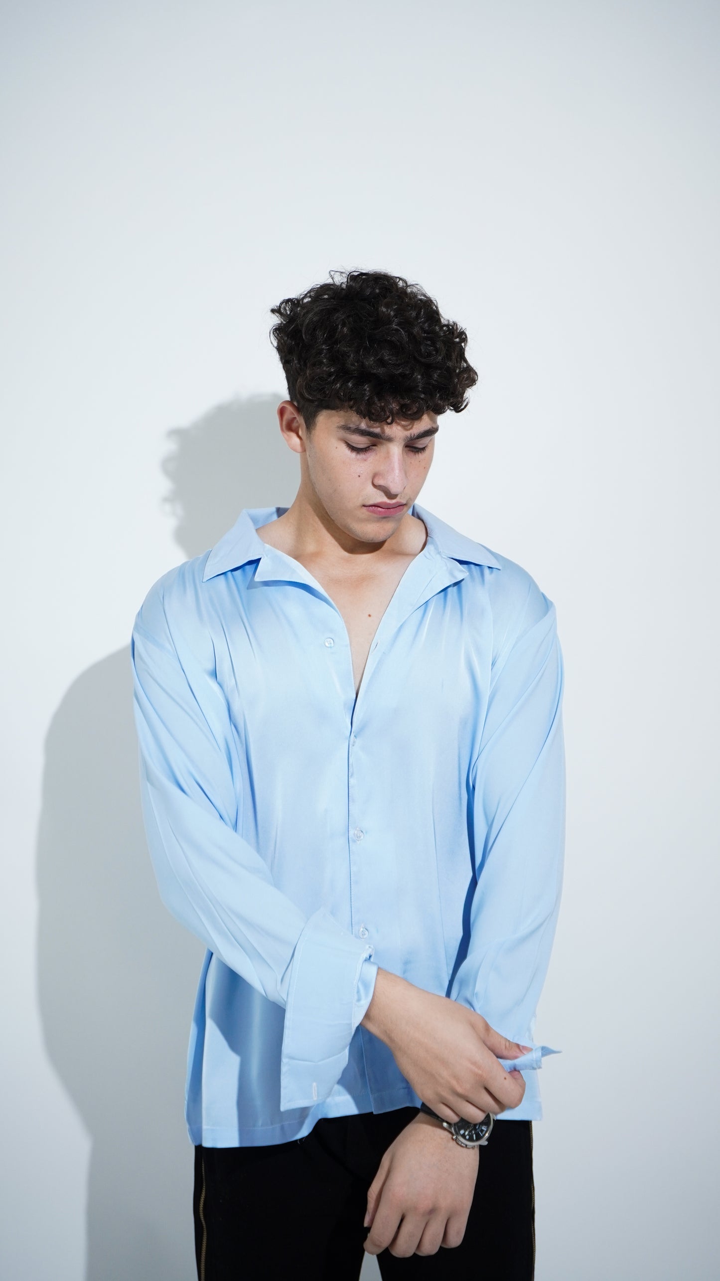 Blue Satin Shirt