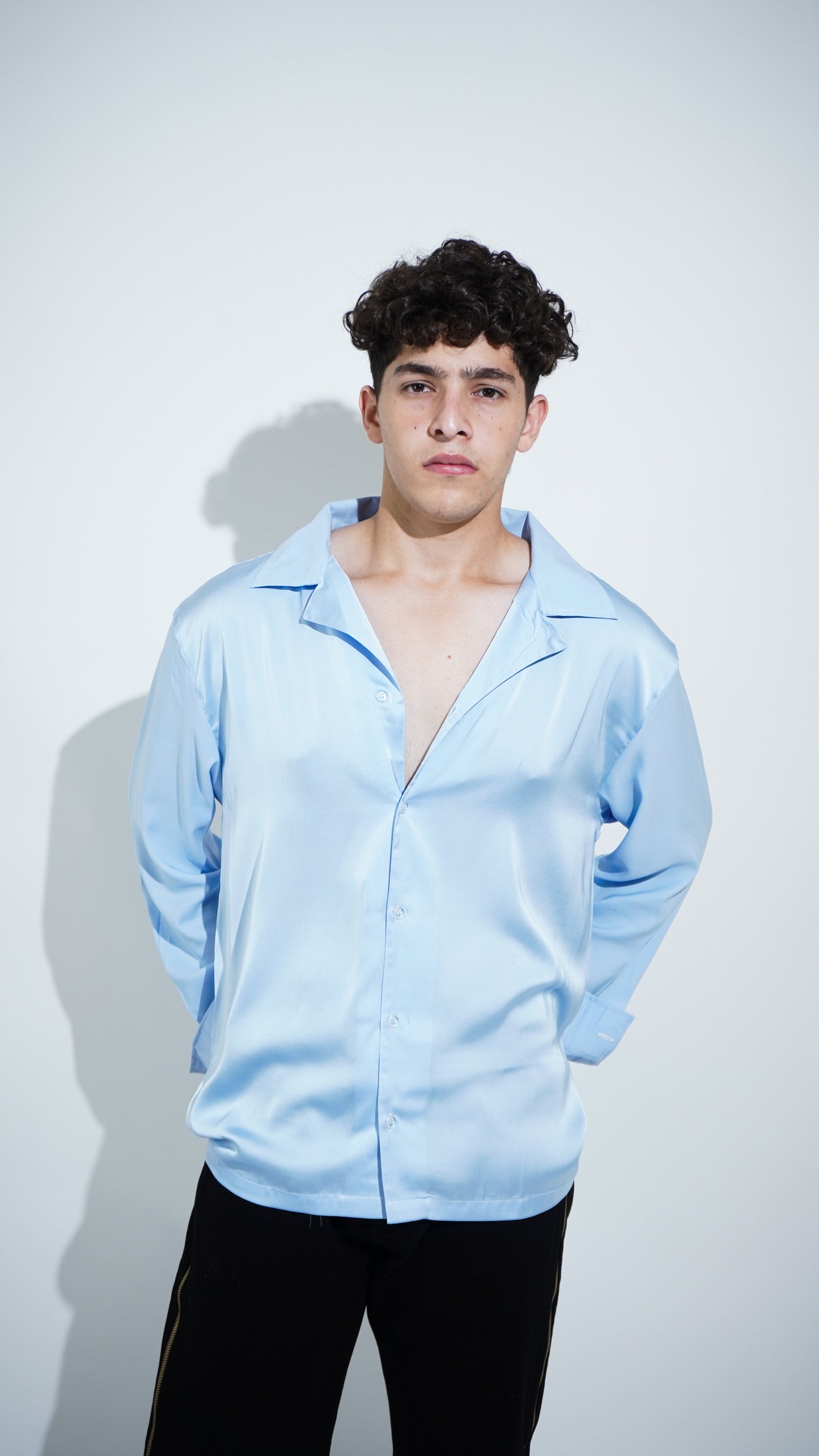 Blue Satin Shirt