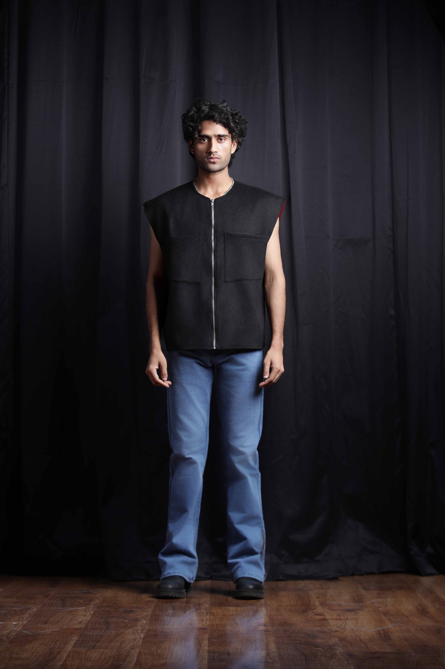 Suede Half-Sleeve Jacket