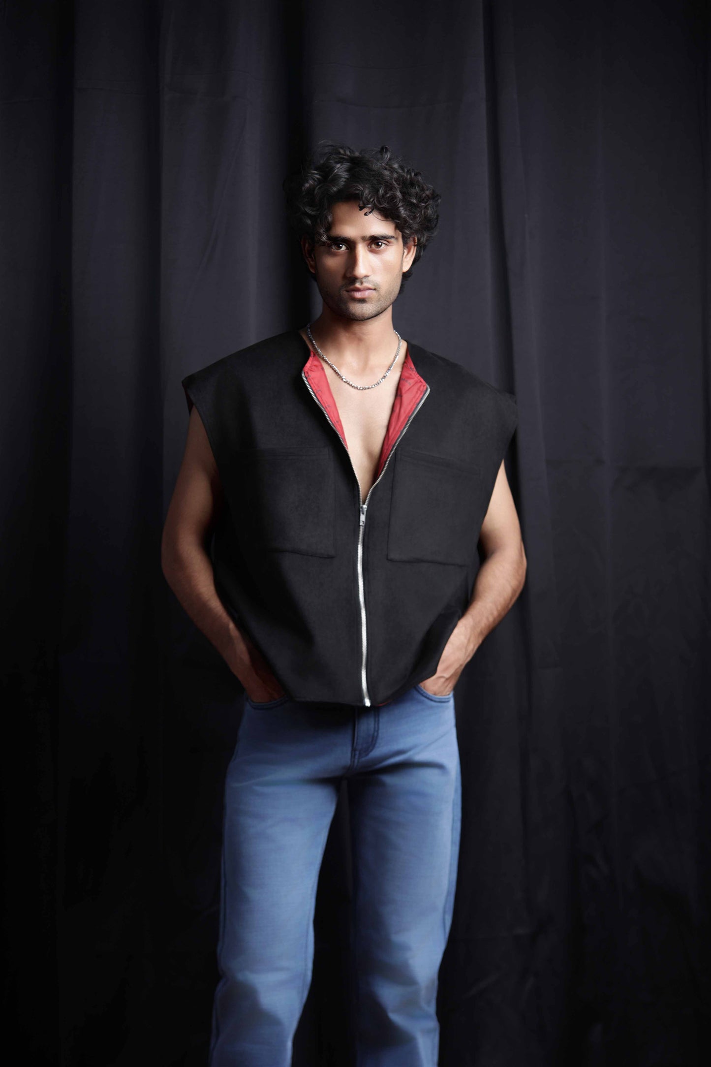 Suede Half-Sleeve Jacket