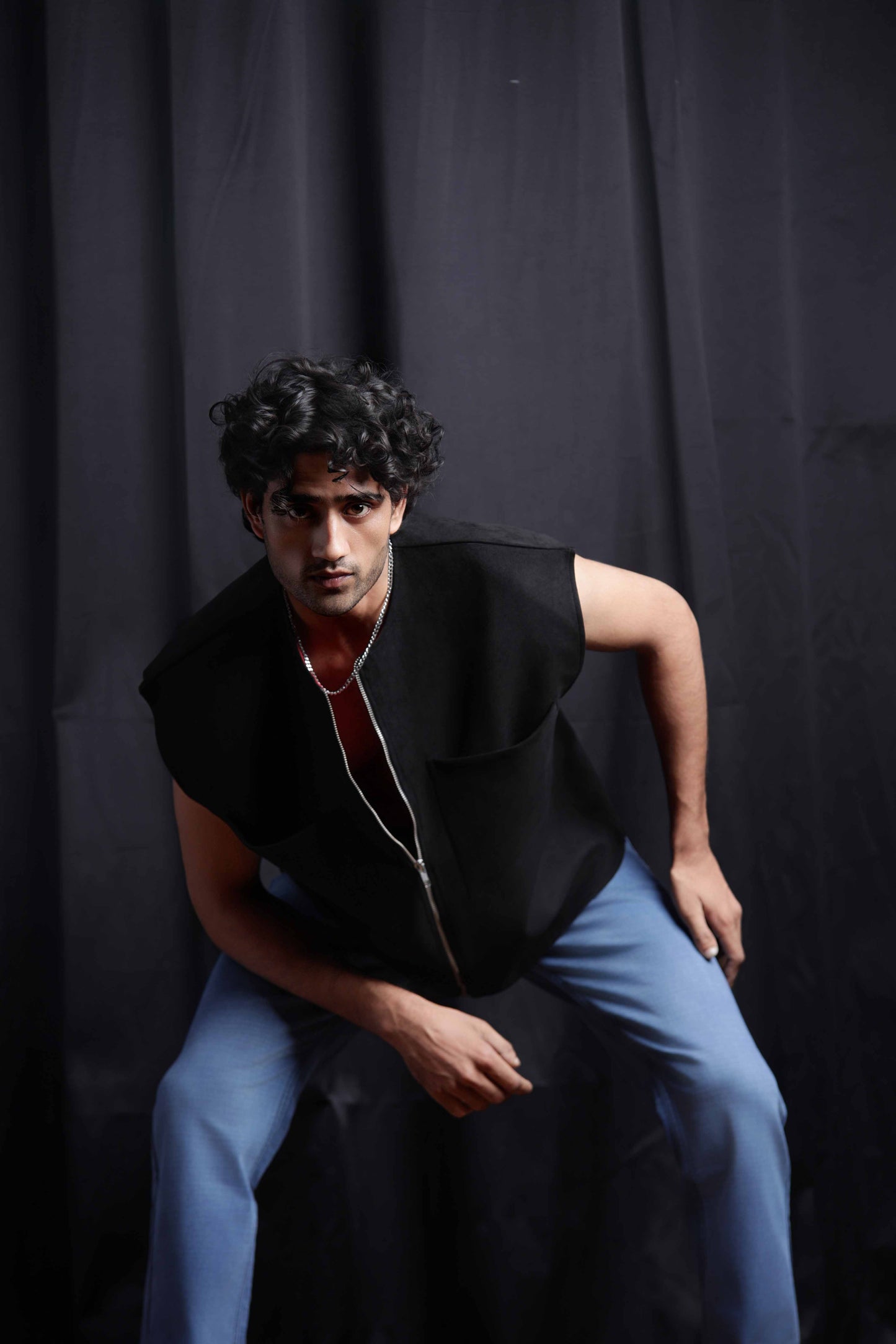 Suede Half-Sleeve Jacket