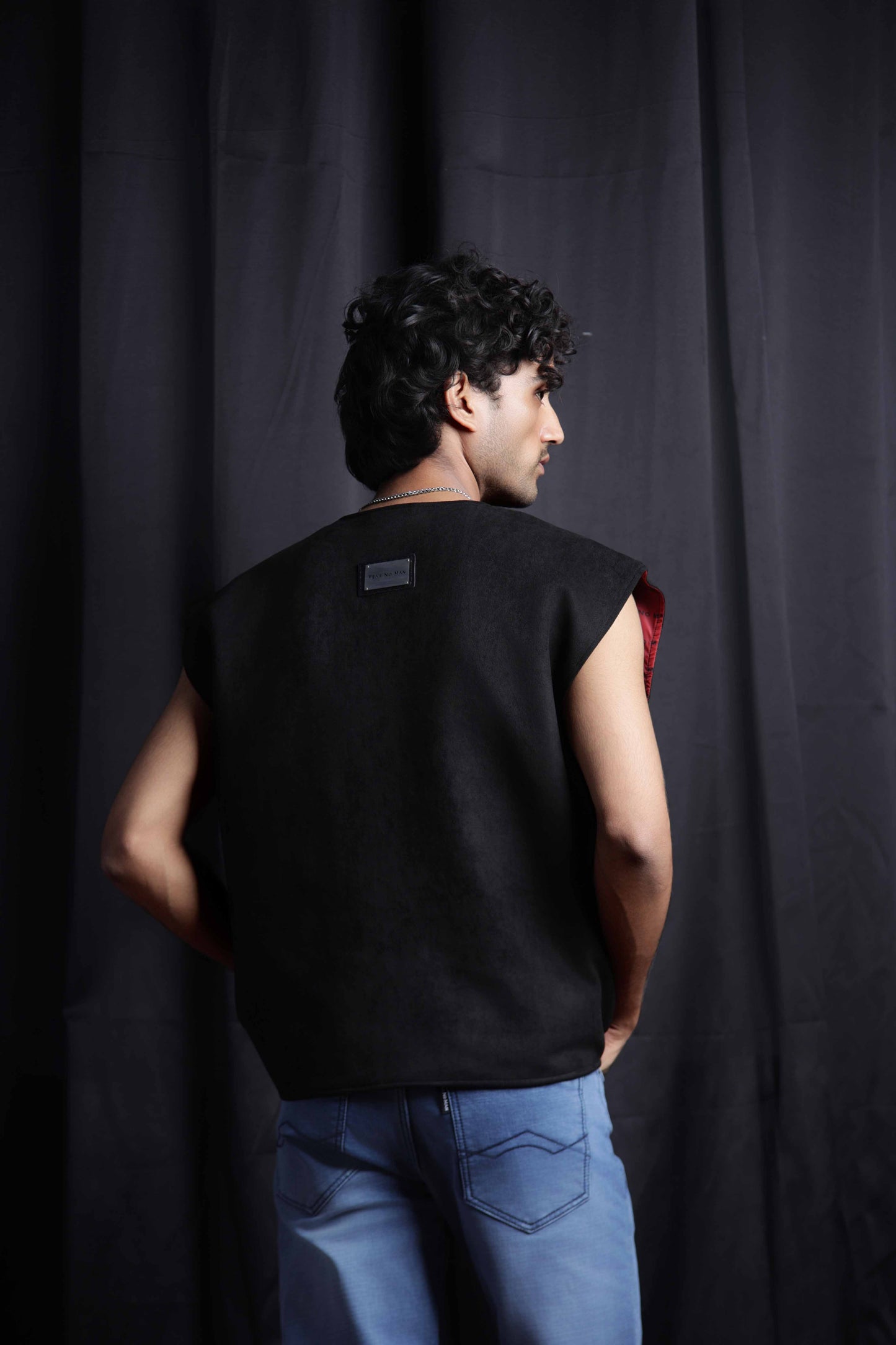 Suede Half-Sleeve Jacket