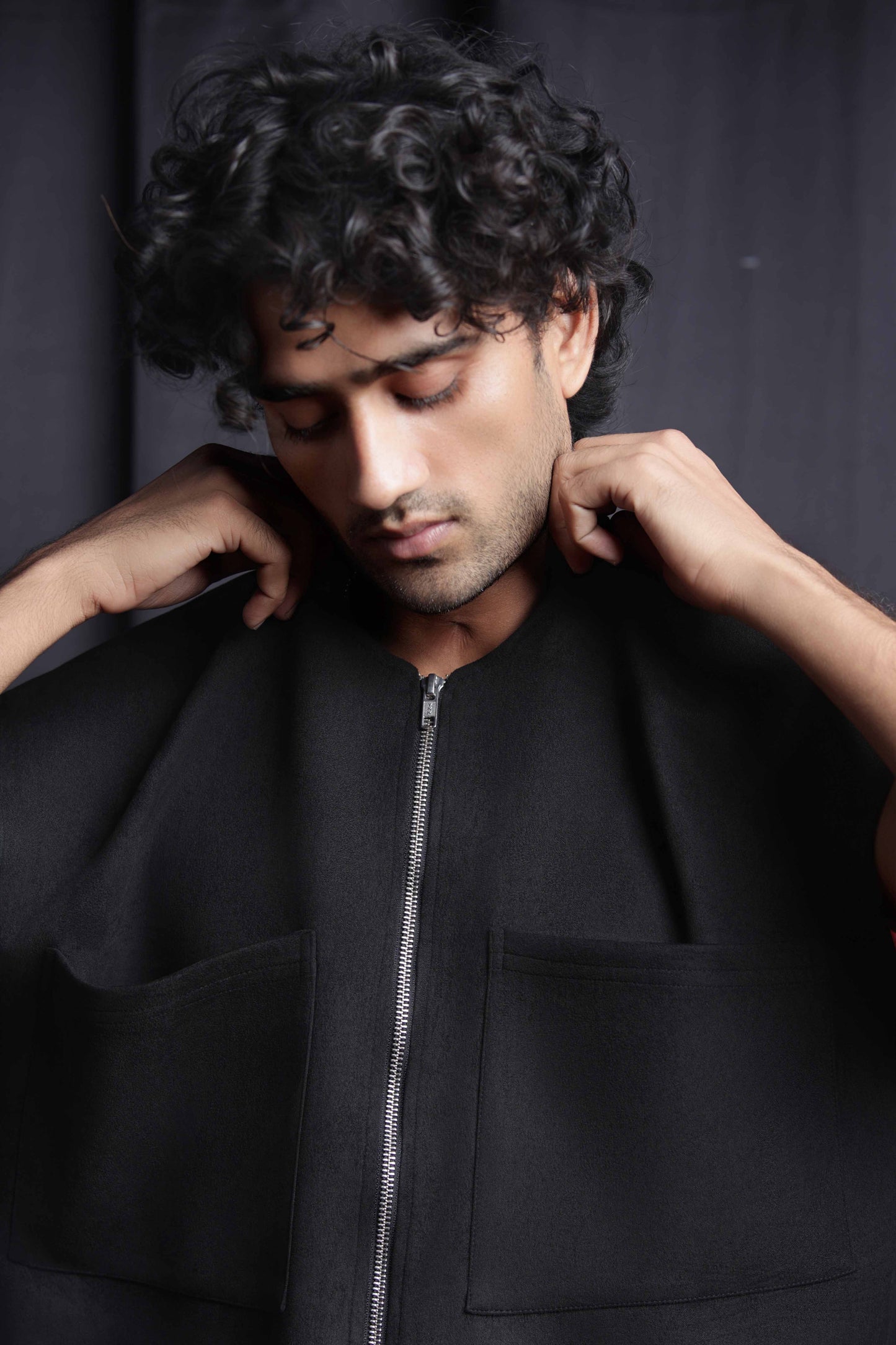Suede Half-Sleeve Jacket