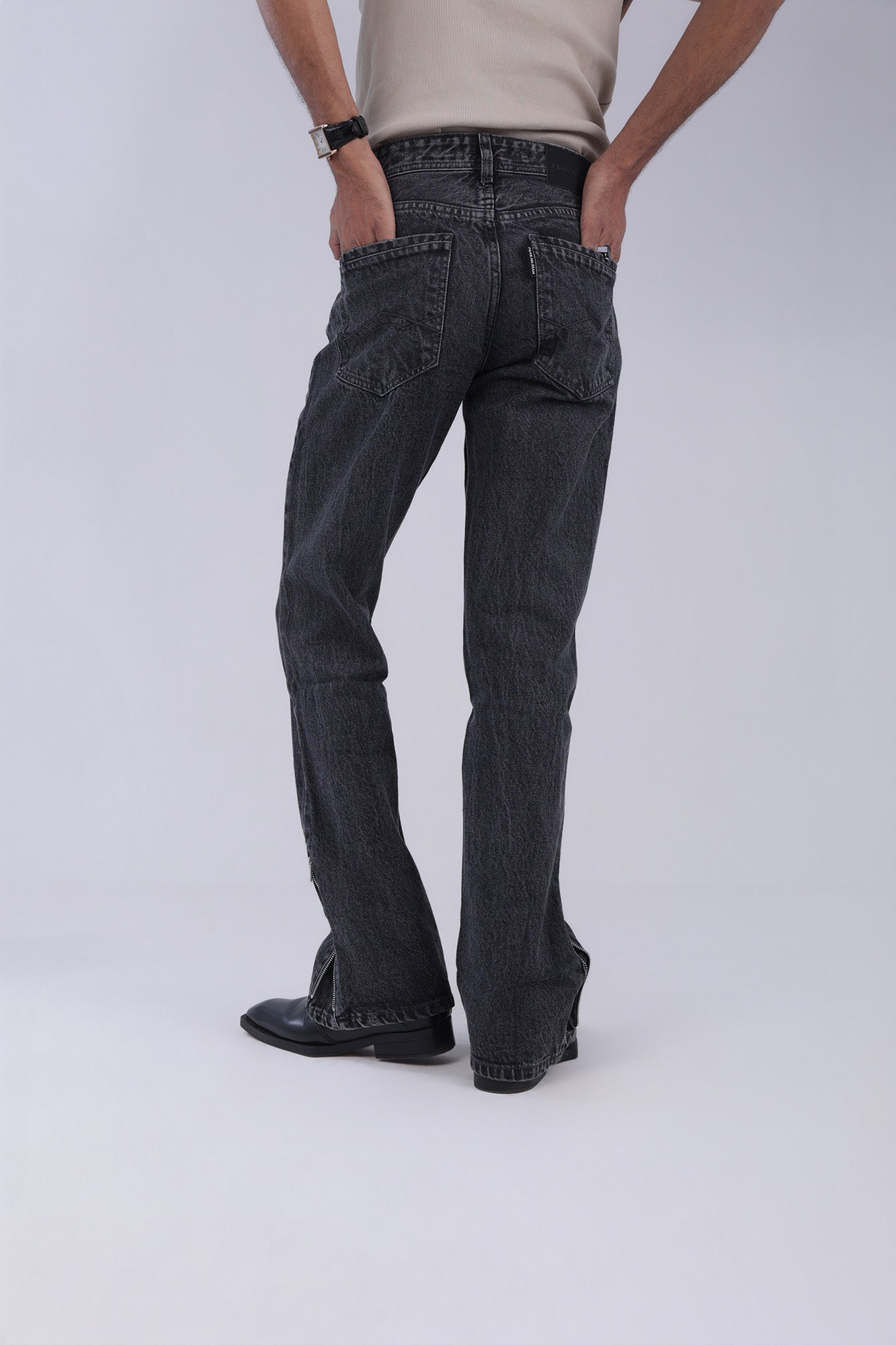 ACID WASHED BOOTCUT DENIM