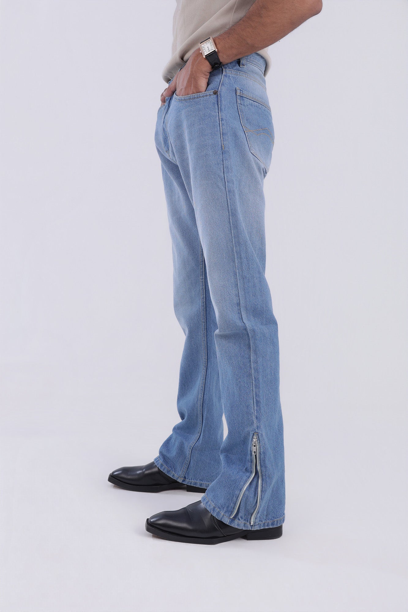 BLUE WASHED BOOTCUT DENIM