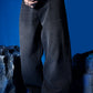 Washed Black Barrel Denim