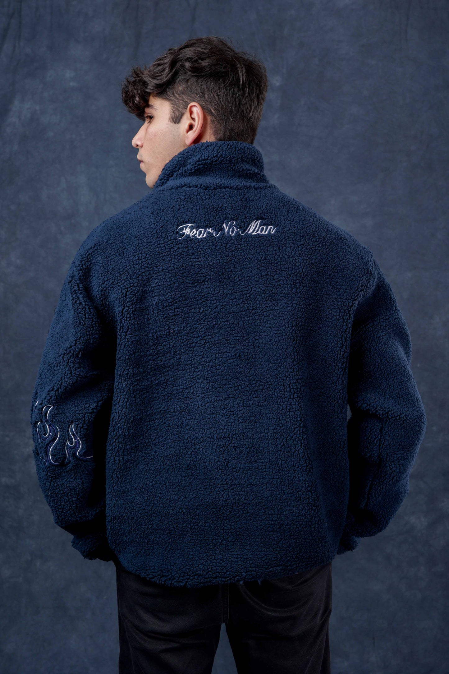 Navy Sherpa Pullover