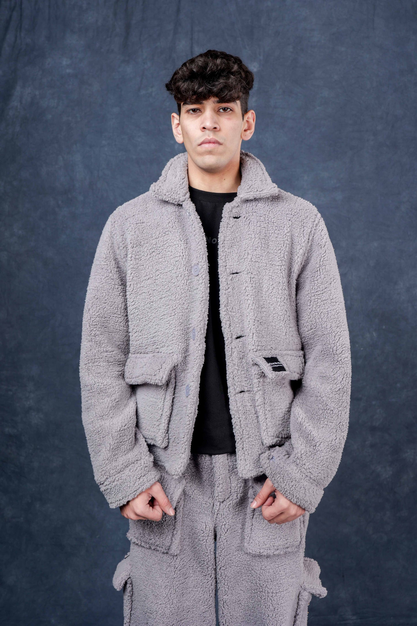 Grey Sherpa Shacket