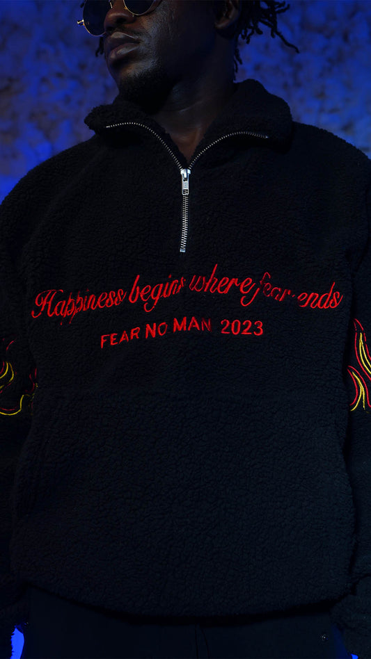 Fear No Man Black Sherpa Pullover